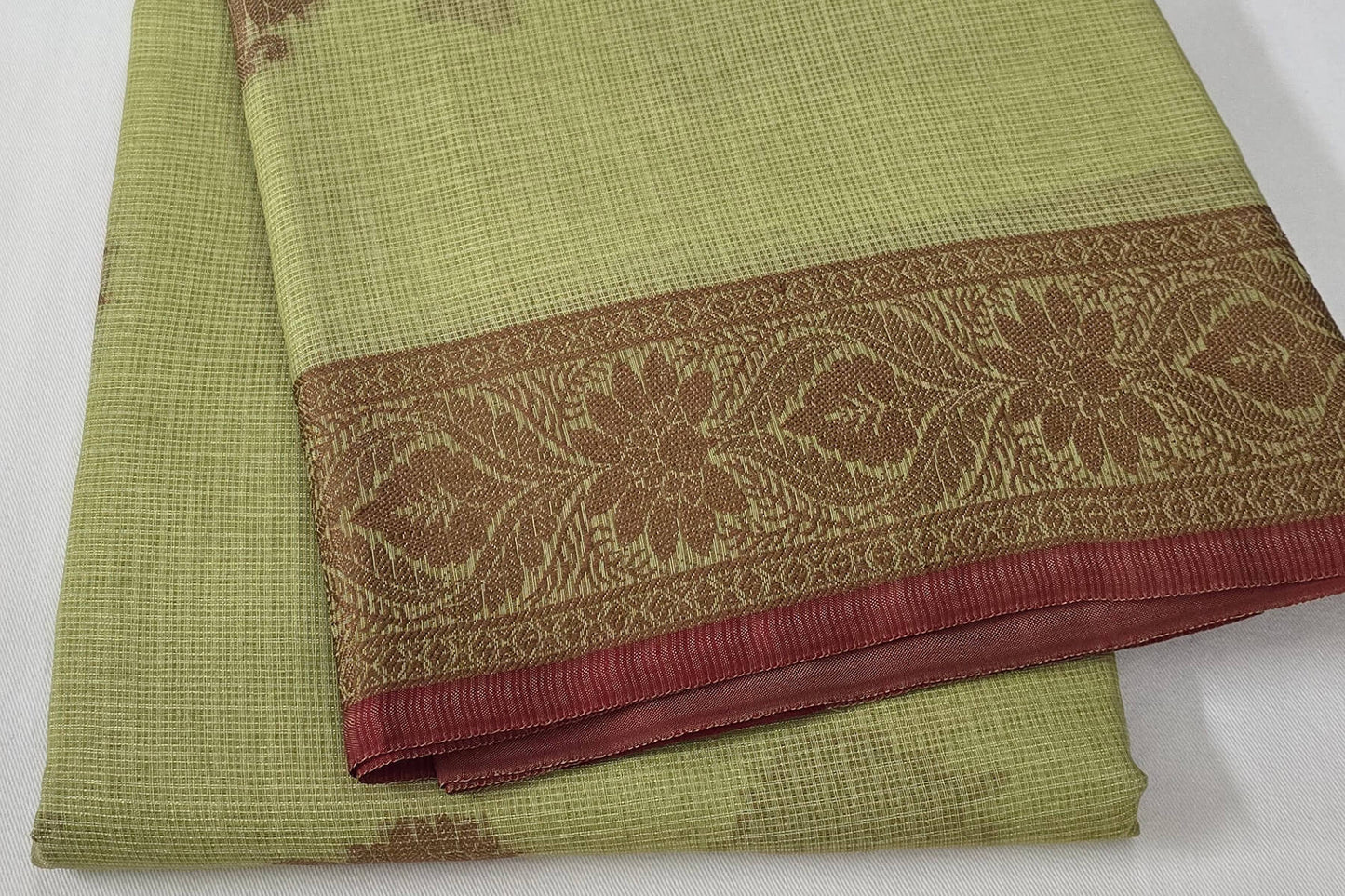 Cardamom Green Banarasi cotton saree SS5378