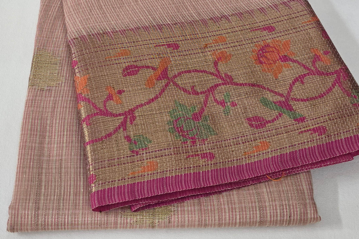 Beige Banarasi cotton saree SS5385