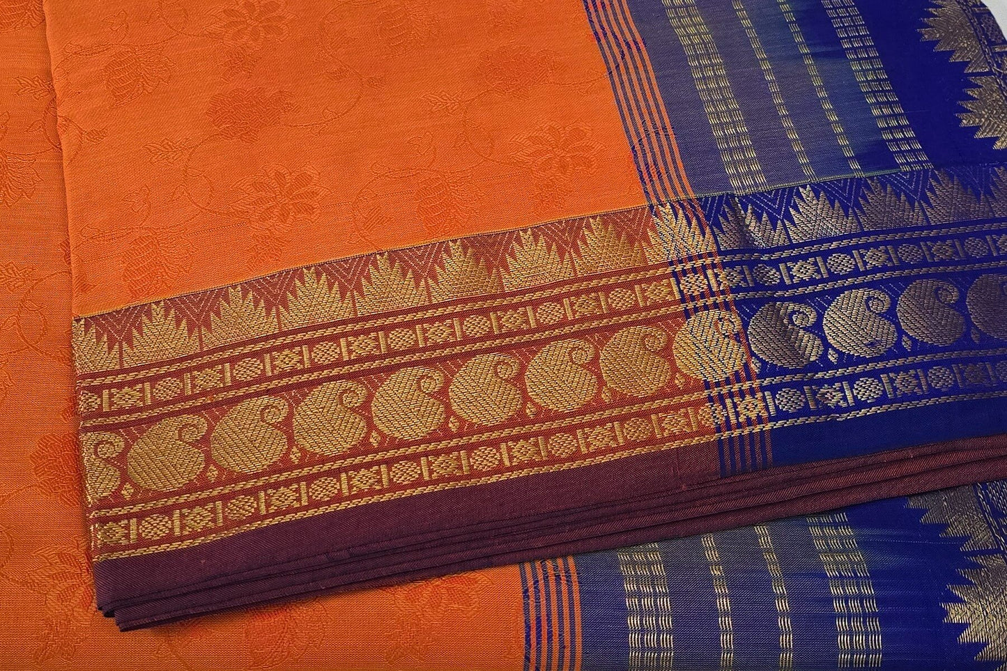 Orange Semi Silk Cotton Saree SS5408