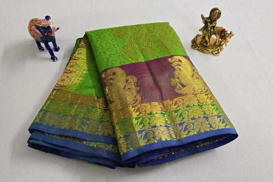 Block printed Light Weight Kanjivaram Silk Saree SS5592