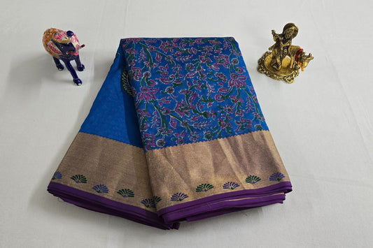 Block printed Light Weight Kanjivaram Silk Saree SS5595