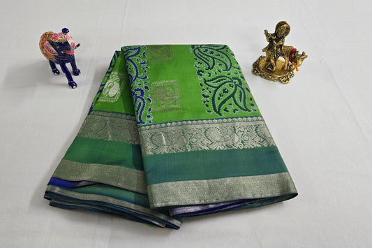 Block printed Light Weight Kanjivaram Silk Saree SS5598