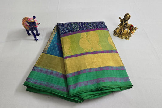 Block printed Light Weight Kanjivaram Silk Saree SS5599