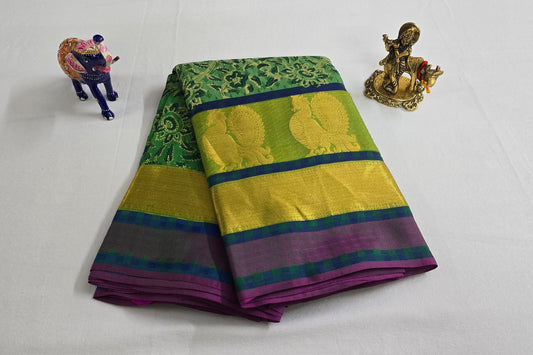 Block printed Light Weight Kanjivaram Silk Saree SS5602