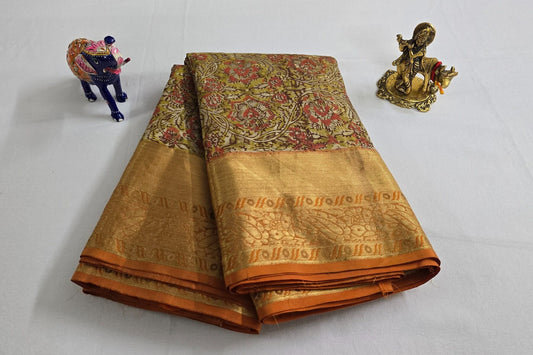 Block printed Light Weight Kanjivaram Silk Saree SS5604