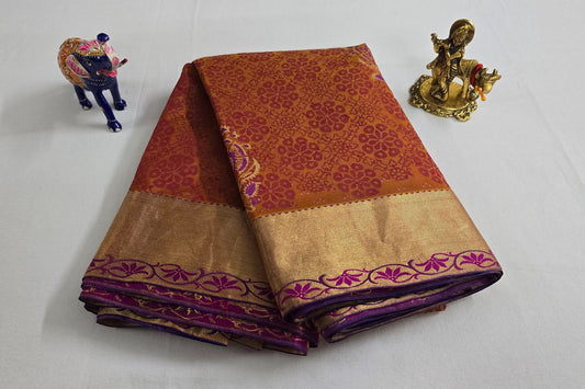 Block printed Light Weight Kanjivaram Silk Saree SS5606