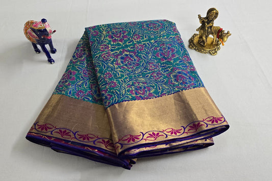 Block printed Light Weight Kanjivaram Silk Saree SS5609