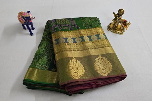 Block printed Light Weight Kanjivaram Silk Saree SS5610