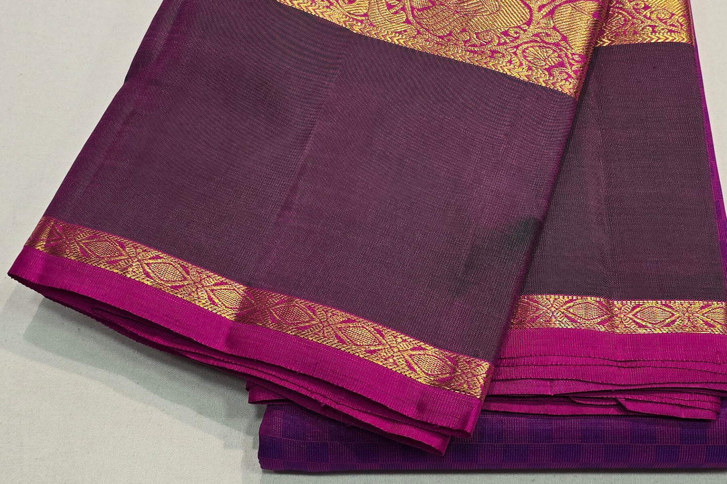 Magenta Rettai Pettu Kanjivaram Silk Saree SS5835