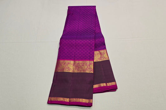 Magenta Rettai Pettu Kanjivaram Silk Saree SS5835