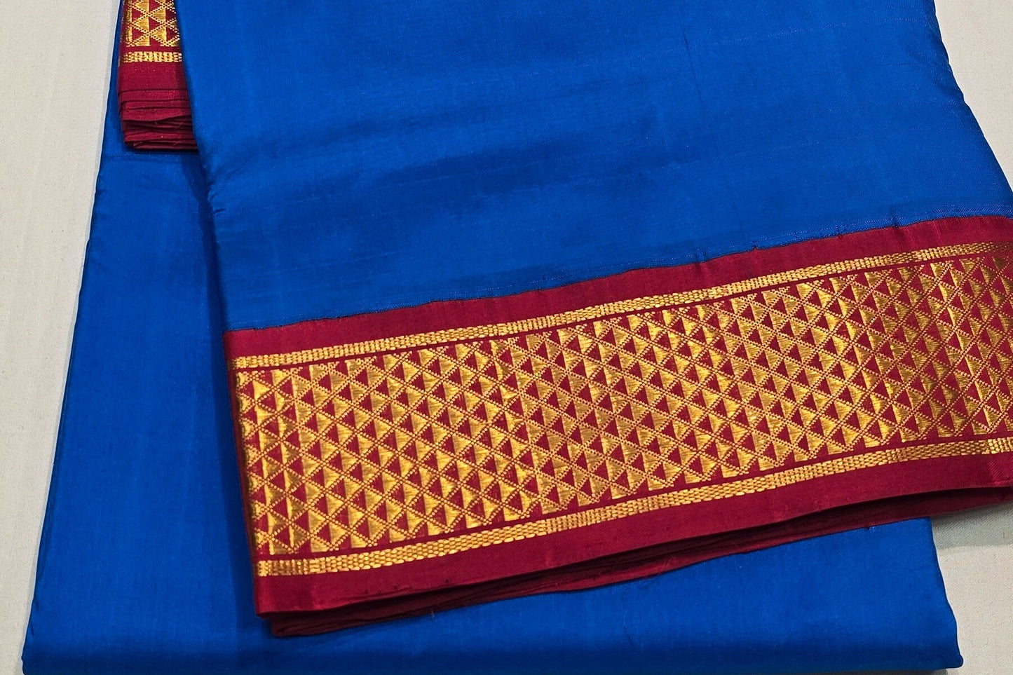 Blue Ten yards silk saree SS5871
