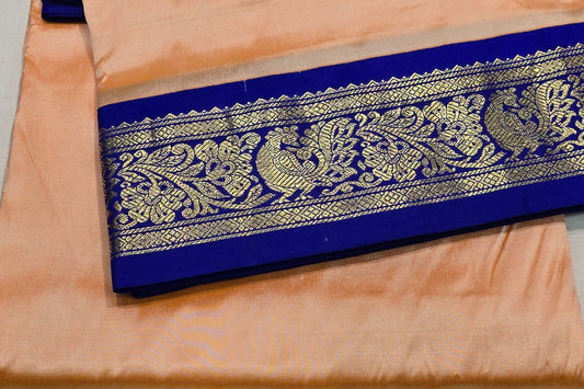 Peach Ten yards silk saree SS5921