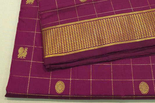 Checked ten yards madisar silk saree