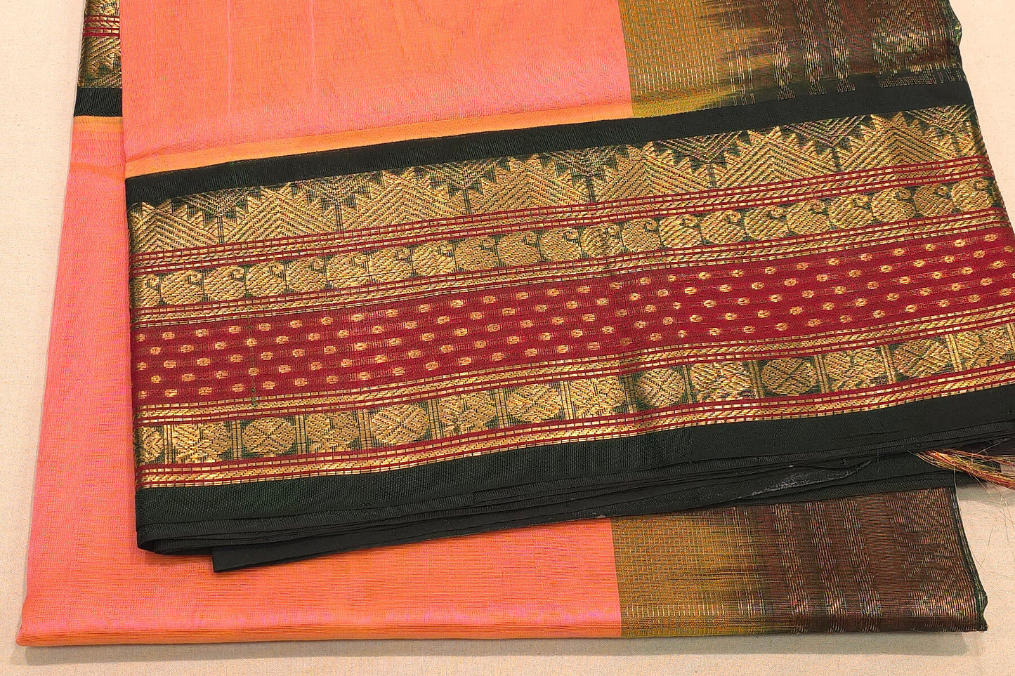 Plain silk cotton saree