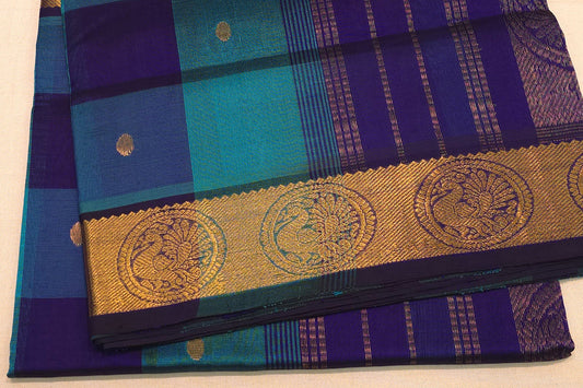 Checked silk cotton saree