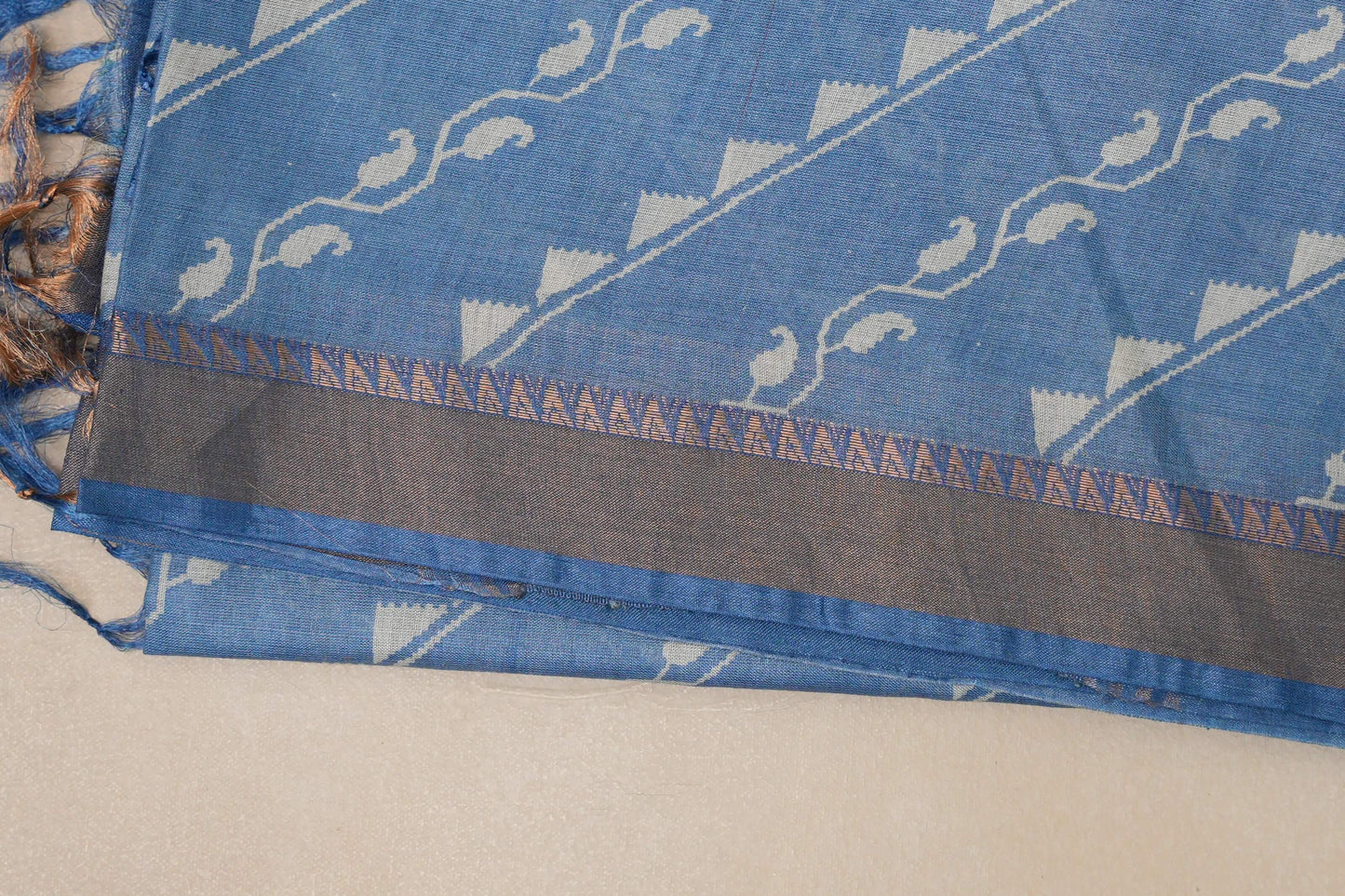 Dusty blue Tussar silk saree SS8835