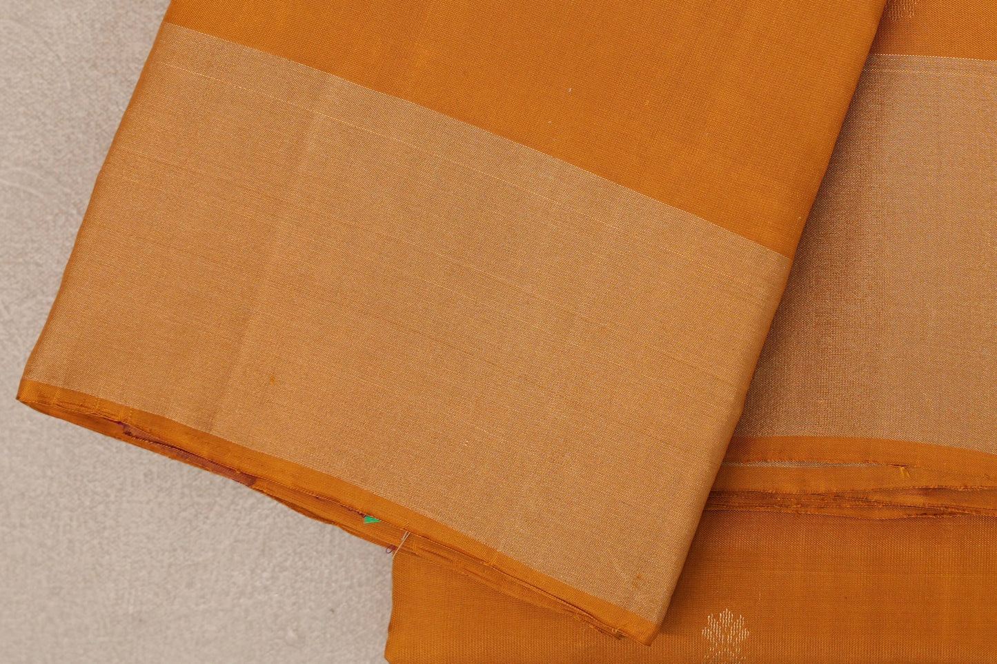 Mustard Orange Light Weight Kanjivaram Silk Saree border