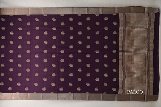 Deep Wine Mysore Silk Saree paloo