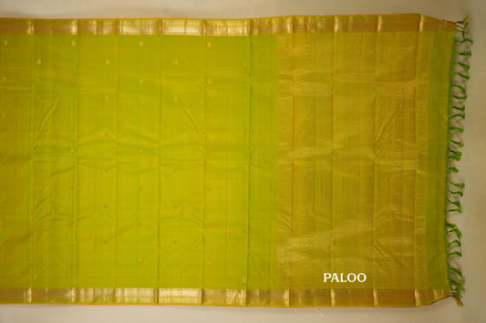 Lemon Green Light Weight Kanjivaram Silk Saree SS7883