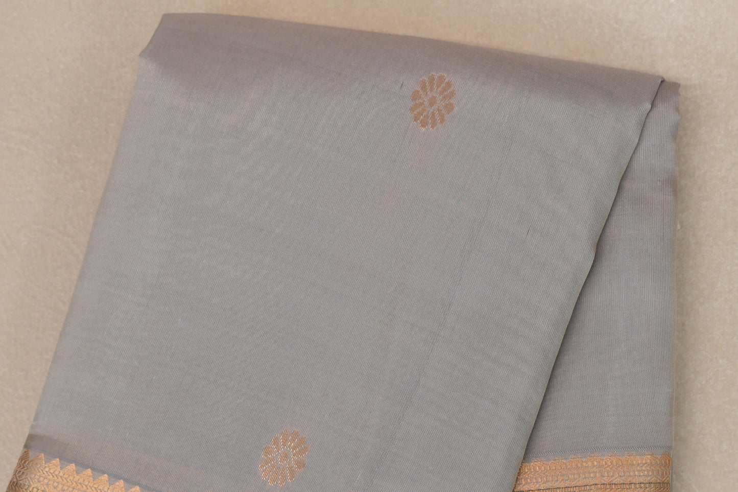 Light grey with dark grey borders Light Weight Kanjivaram Silk Saree SS8948
