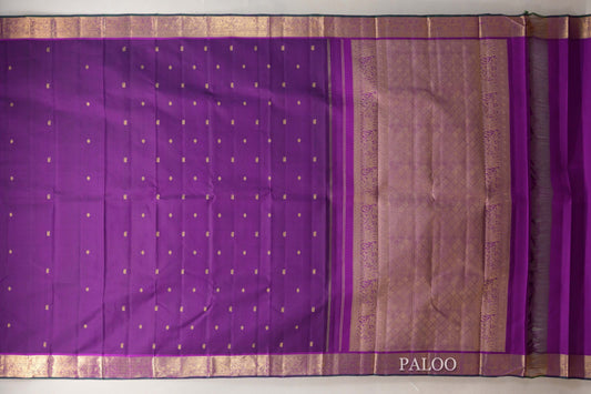 Deep Violet Purple Vintage Kanjivaram Silk Saree paloo