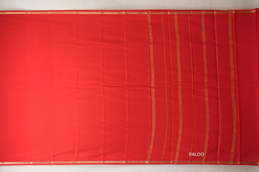 Bright Red Mysore Silk Saree SS8983
