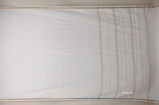 Milk White Mysore Silk Saree SS8985
