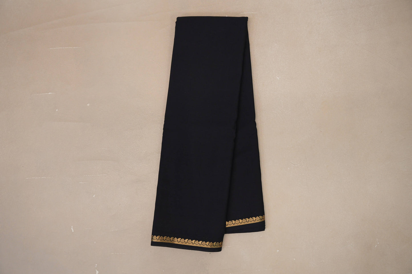 Deep Black Mysore Silk Saree SS8990