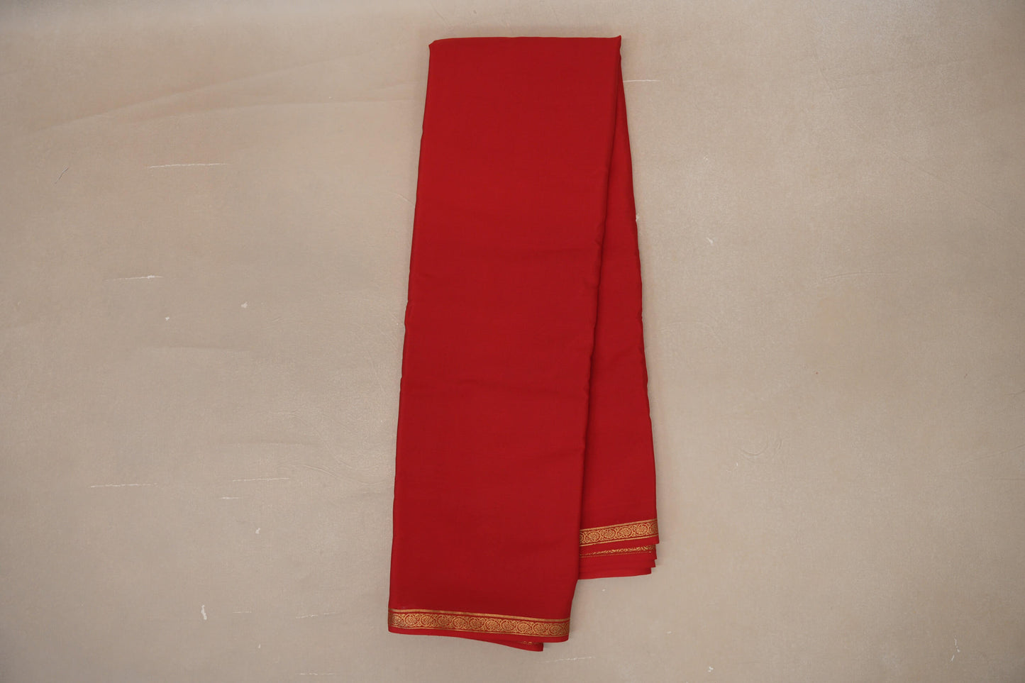 Bright Red Mysore Silk Saree SS8992