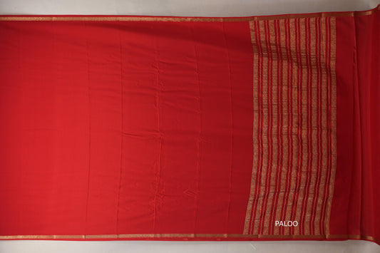 Bright Red Mysore Silk Saree SS8992
