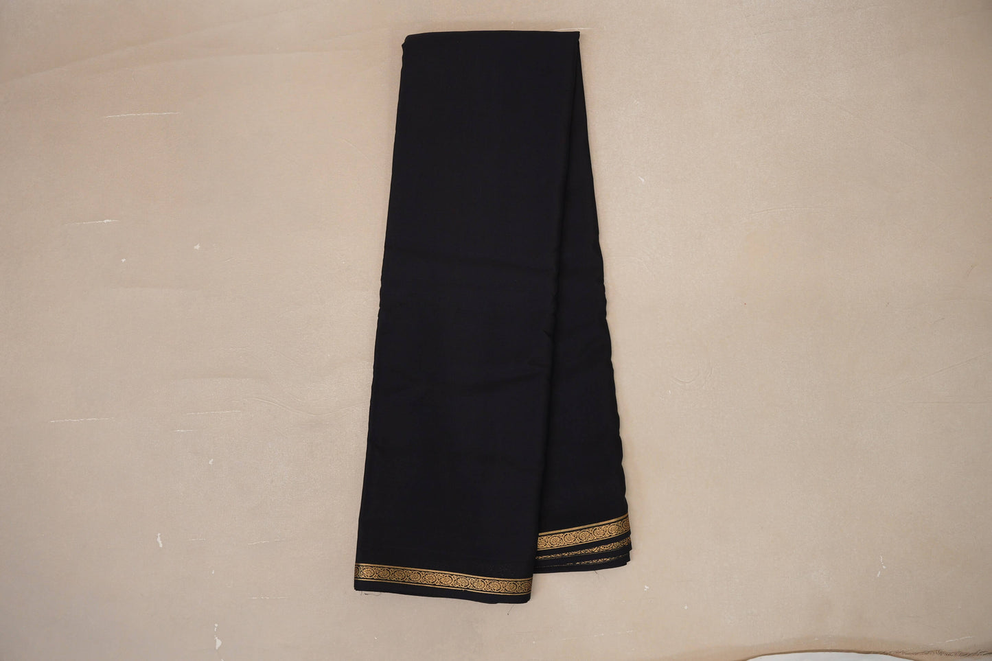 Deep Black Mysore Silk Saree SS8993