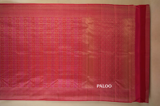 Reddish Pink Kanjivaram Silk Saree SS7942
