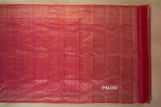 Reddish Pink Kanjivaram Silk Saree SS7946