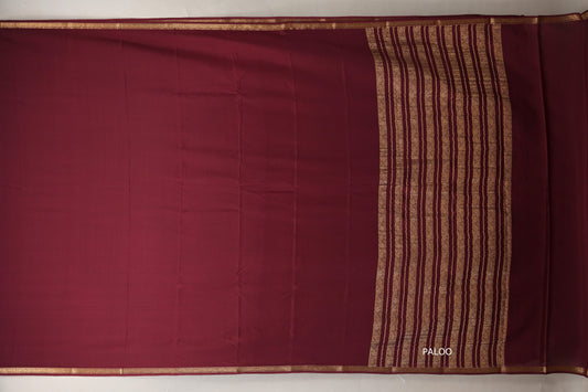 Deep Maroon Mysore Silk Saree SS8997