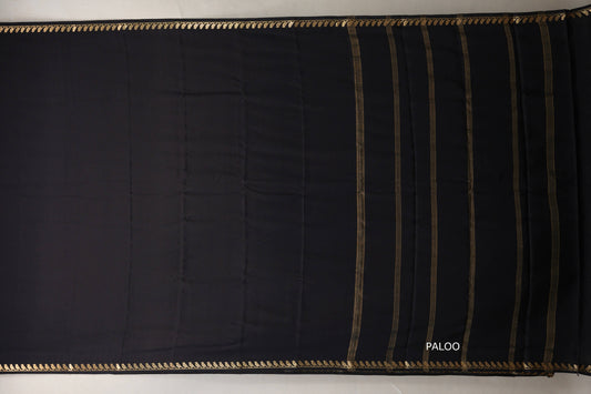 Deep Black Mysore Silk Saree SS8998