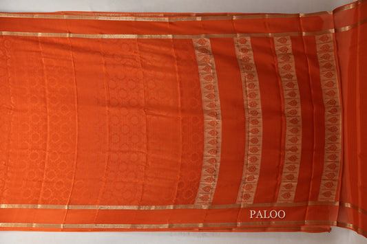 Rust Orange Mysore Silk Saree SS9005