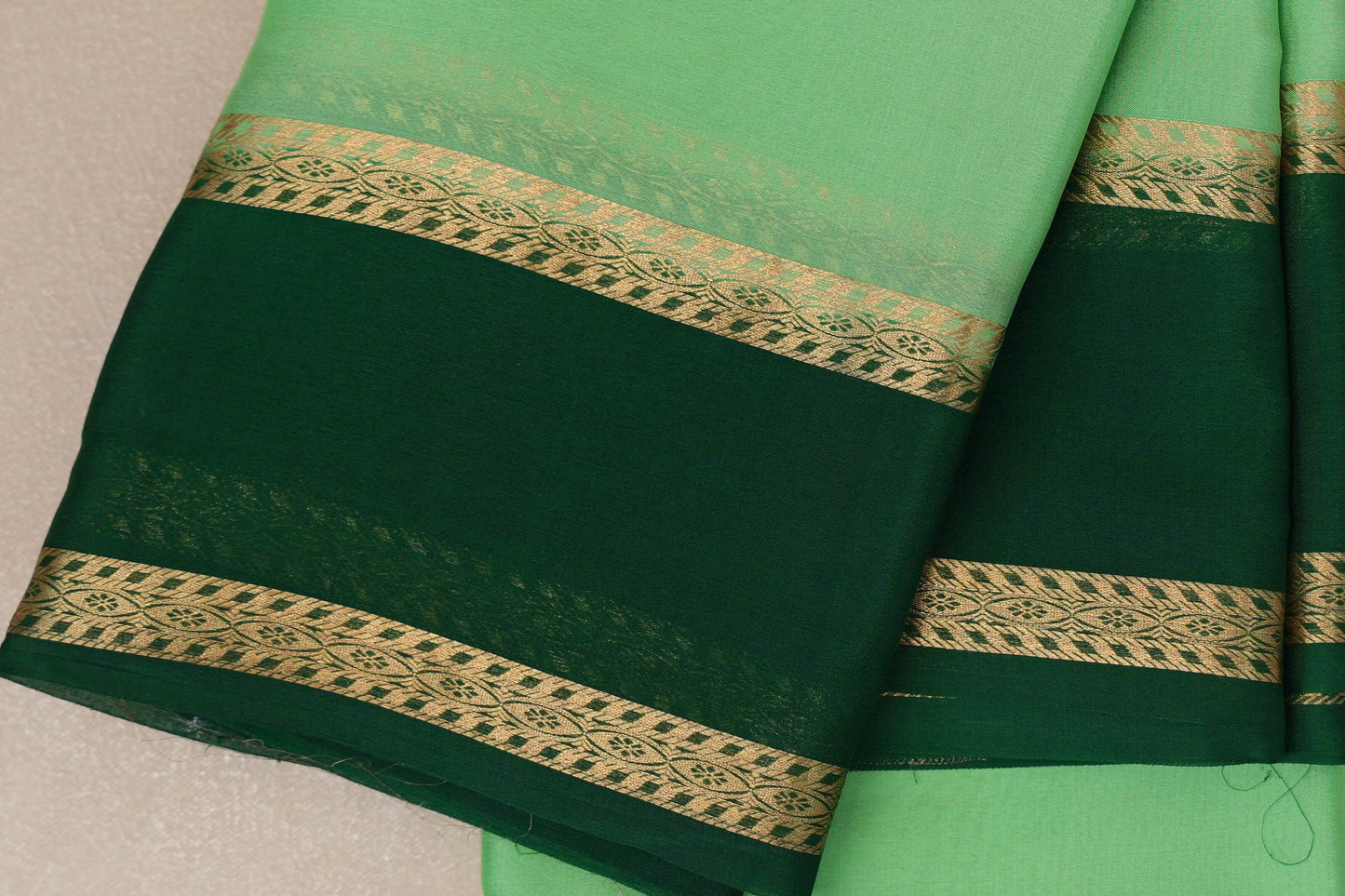 Pastel Pistachio Green Mysore Silk Sareeborder zoom