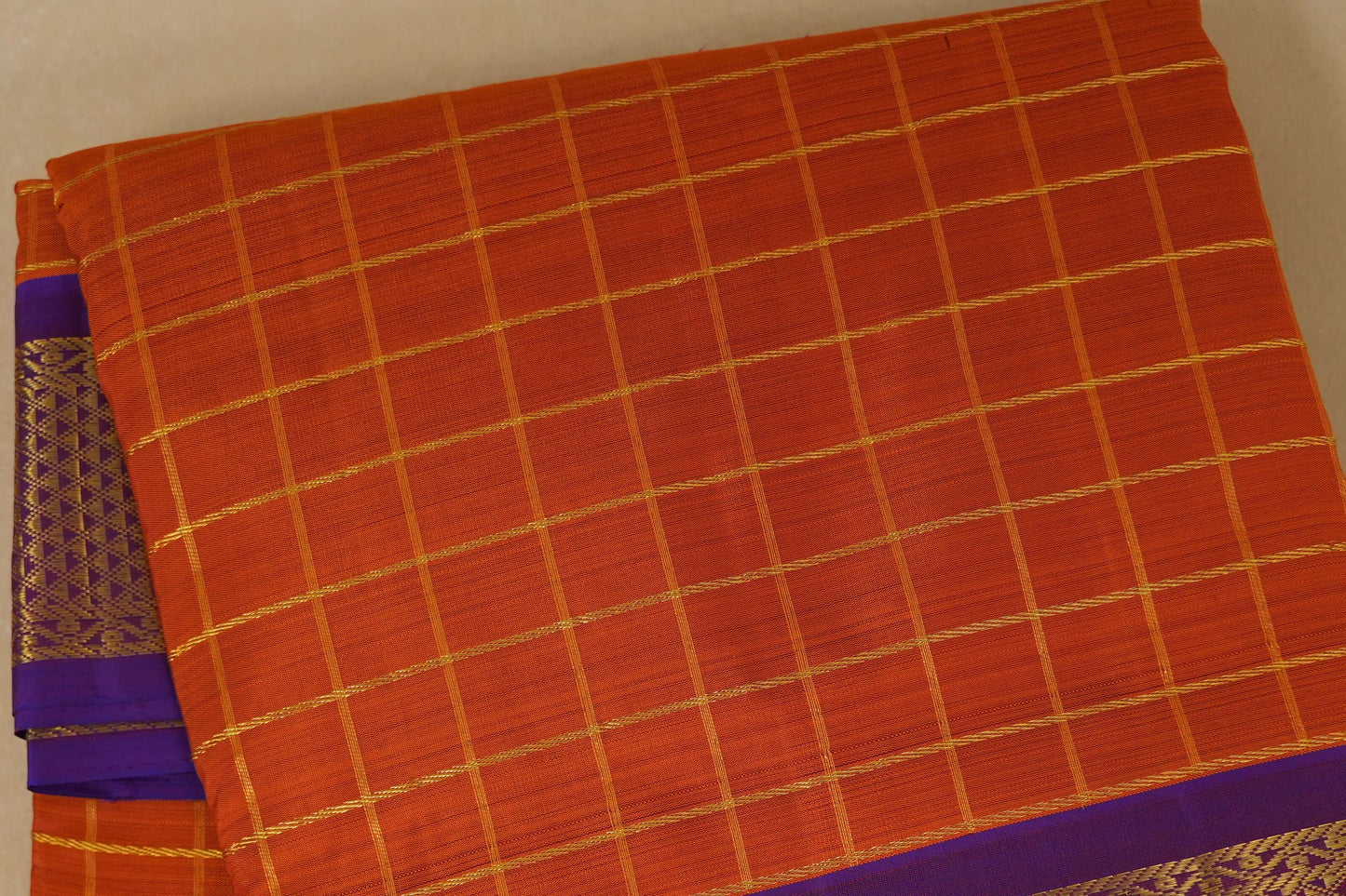 checked ten yards madisar silk saree