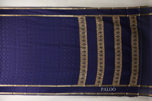 Navy Blue Mysore Silk Saree SS9027