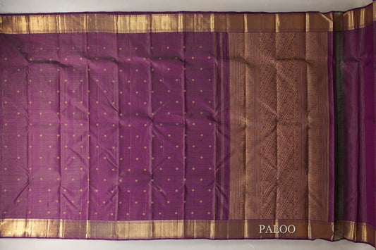 Dark Magenta Vintage Heirloom Kanjivaram Silk Saree SS9034