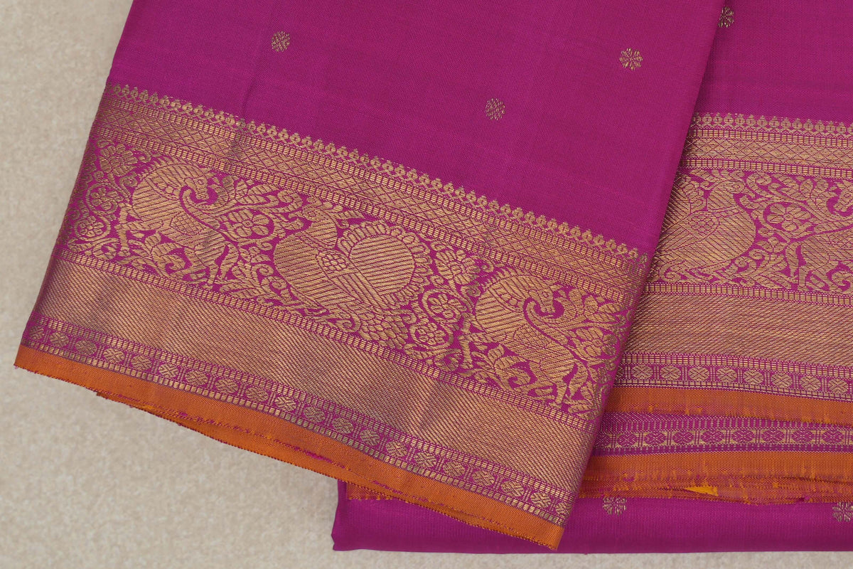 Pink Vintage Heirloom Kanjivaram Silk Saree border