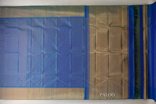 Peacock Blue Vintage Heirloom Kanjivaram Silk Saree SS9041