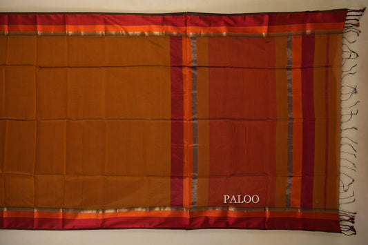 Mehandi Green maheshwari silk cotton saree paloo