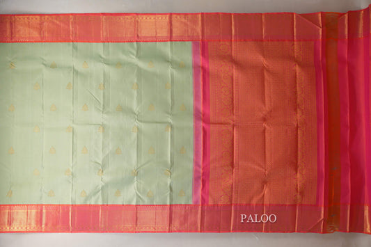 Light Pistachio Green Vintage Kanjivaram Silk Saree SS9065