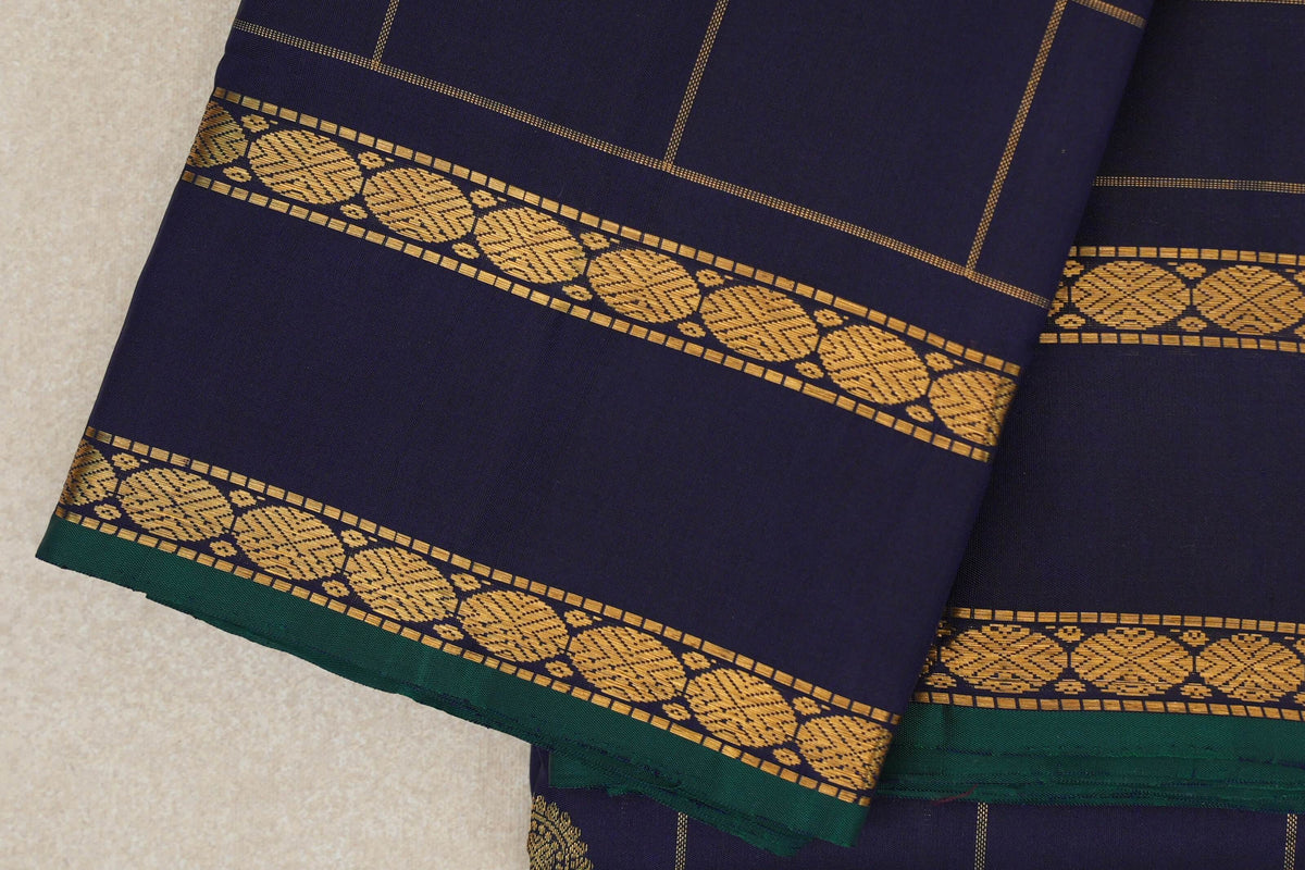 Deep Navy Blue Vintage Kanjivaram Silk Saree SS10185