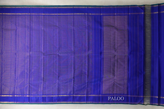Royal Blue with Zari Checks Vintage Kanjivaram Silk Saree paloo