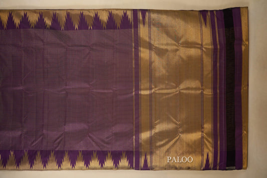 Purple Kanjivaram Silk Saree paloo