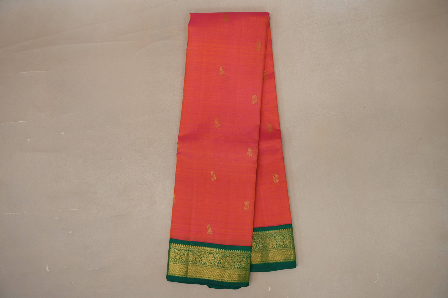 Dual Tone of Pink and Yellow Vintage Kanjivaram Silk Saree SS9094