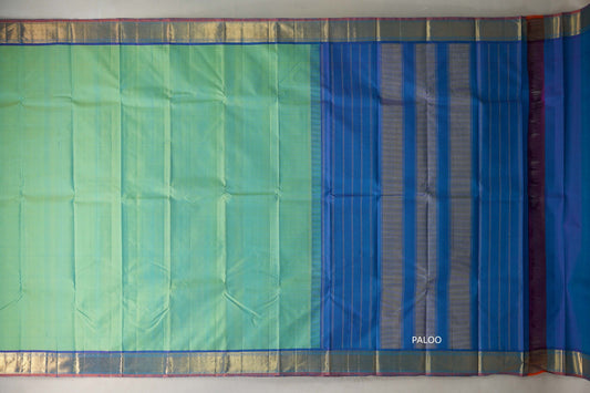 Dual Tone Green and Blue Vintage Kanjivaram Silk Saree SS9103
