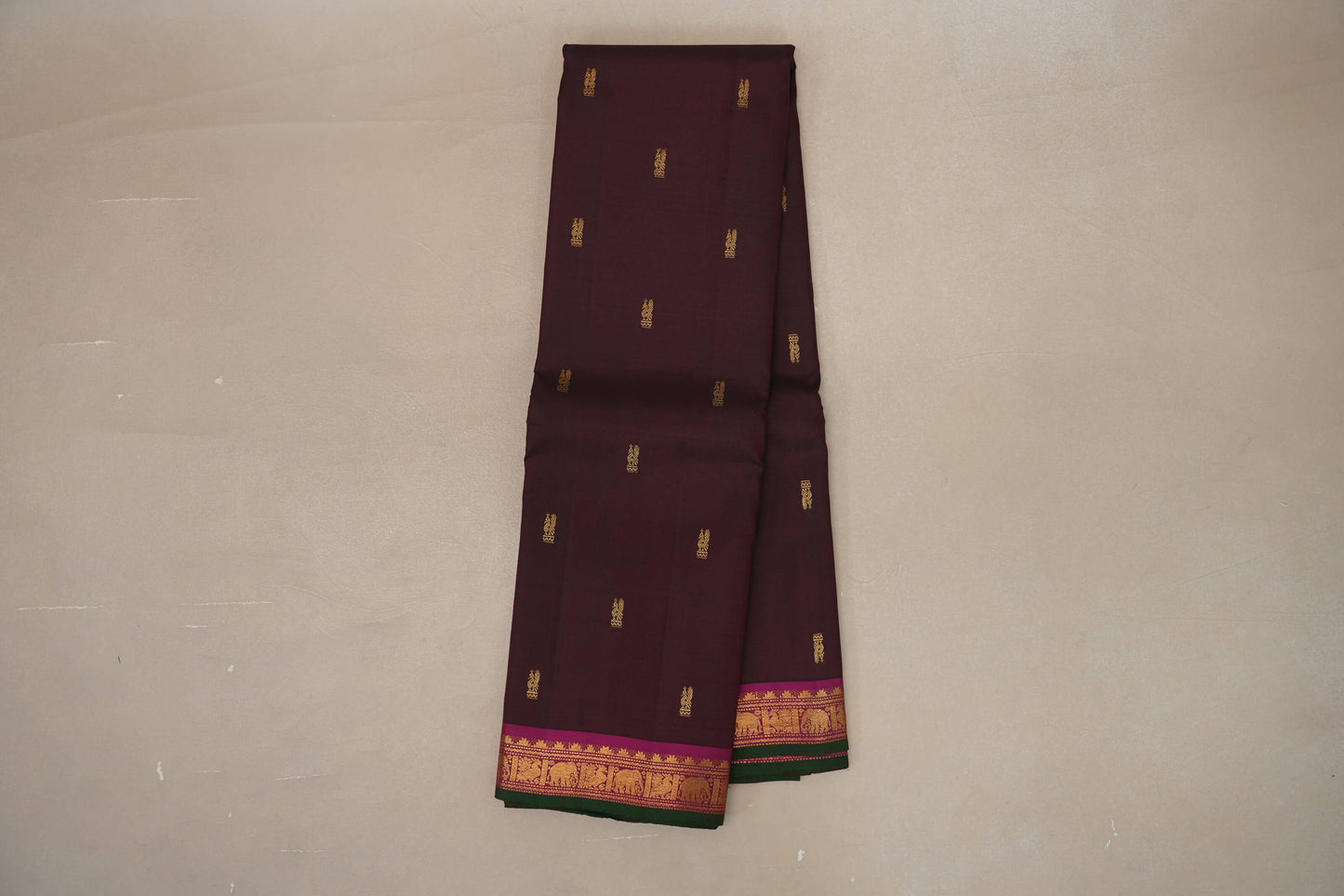 Brownish maroon Vintage Kanjivaram Silk Saree SS9106